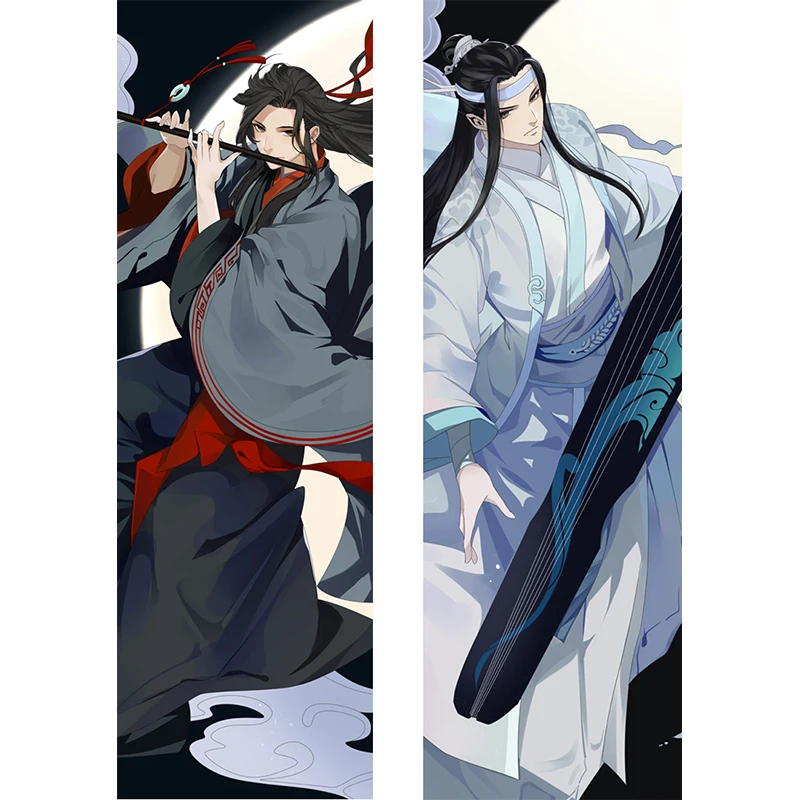 Anime Mo Dao Zu Shi Dakimakura Wei Wuxian Pillow Cover Lan Wangji Male Characters Jiang Cheng Long Life Size Body Pillowcase
