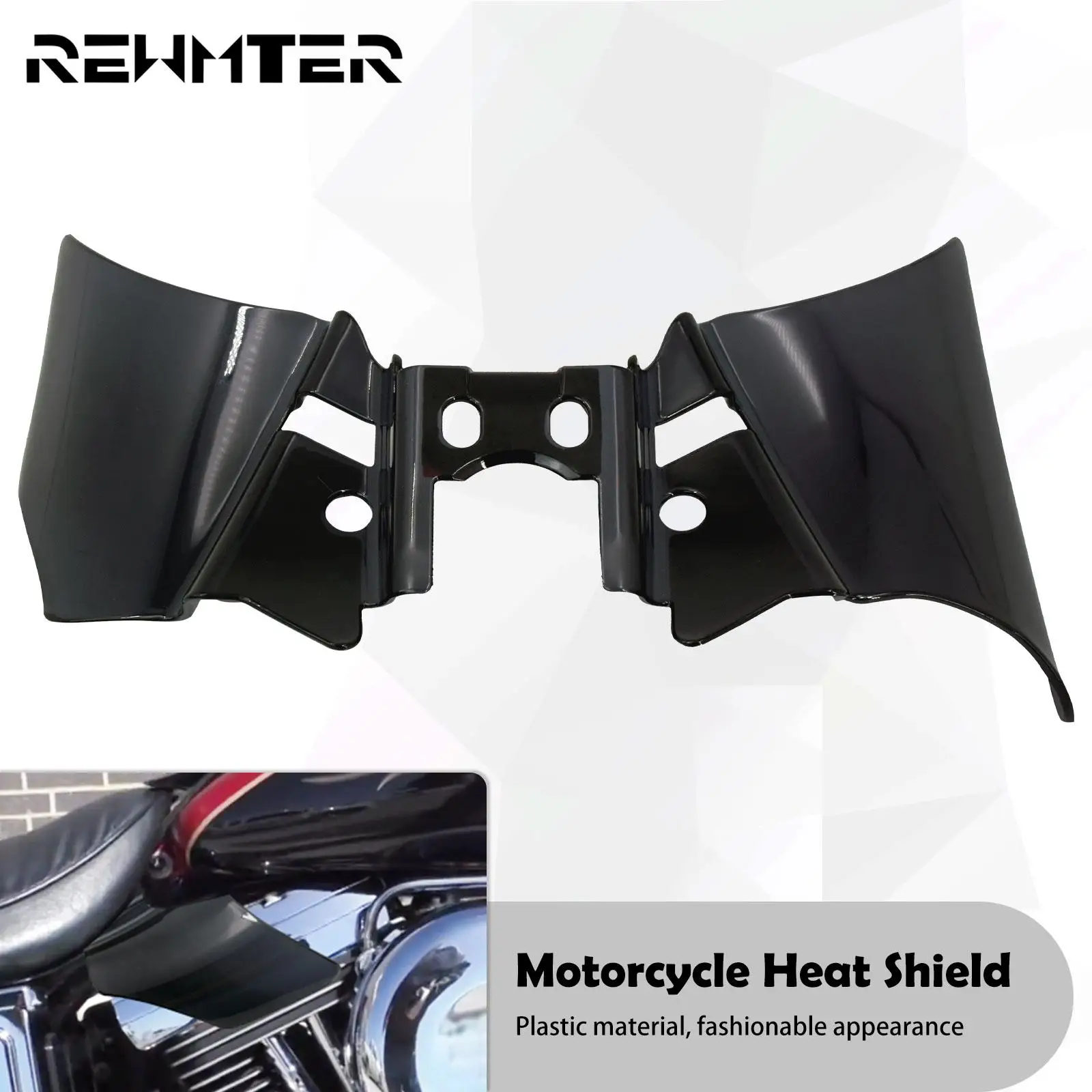 

Motorcycle ABS Saddle Shield Heat Deflector Black For Harley Dyna FXD FXDWG Low Rider Street Fat Bob Super Glide FXDB 1999-2017