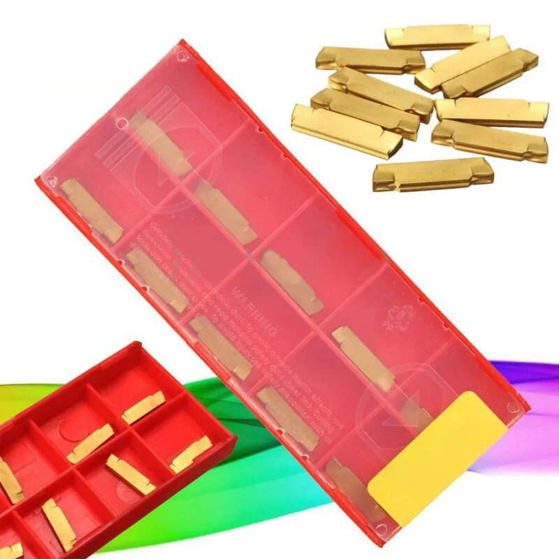 10Pcs Inserts Carbide Cutter For MGEHR MGIVR Gold Grooving Metalworking Set Slotting Equipment Practical Useful view 4