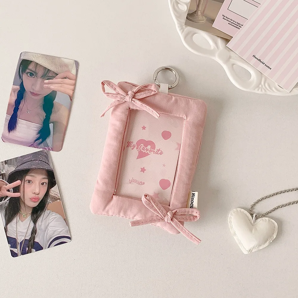 

Cute Pillow Shaped Card Holder Soft with Keychain 3inch Photocard Holder Photo Card Case