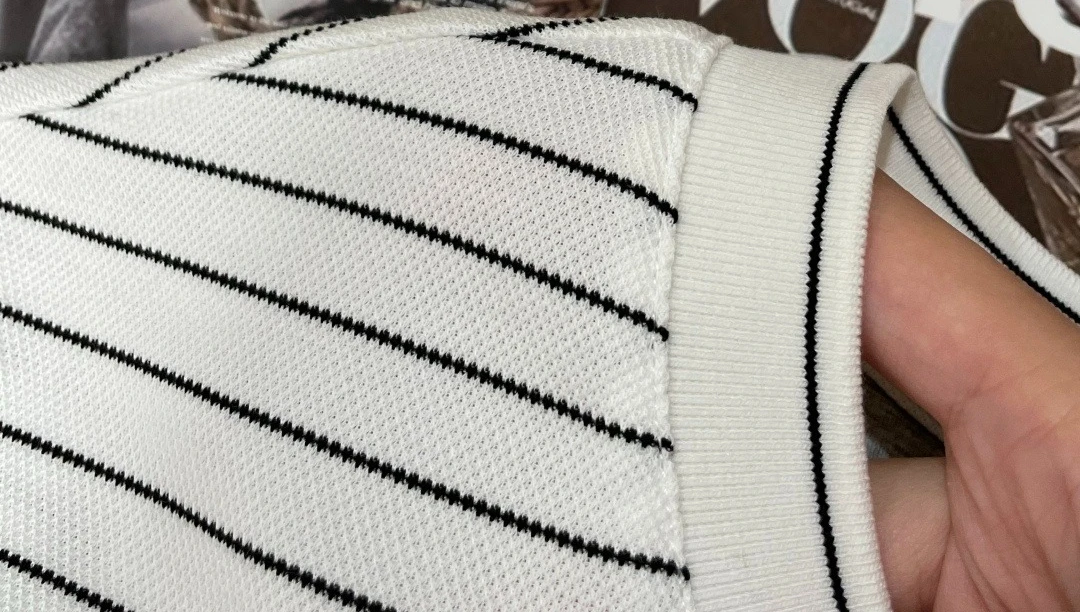 BC Striped Knitted Pearl Short Sleeve T-Shirt
