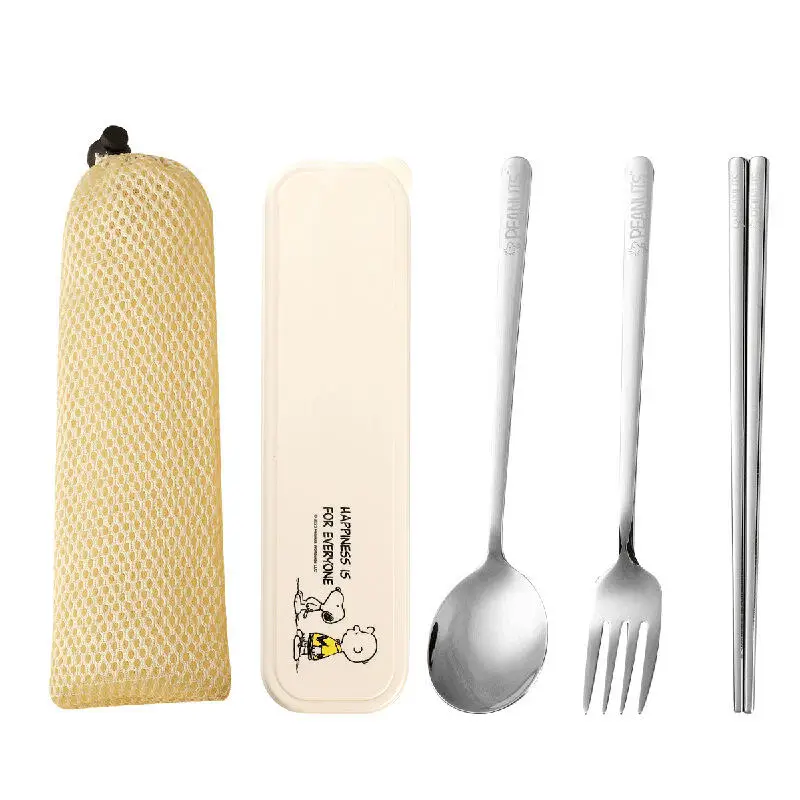 Snoopy Portable Tableware Set 304 Stainless Steel Spoon Fork