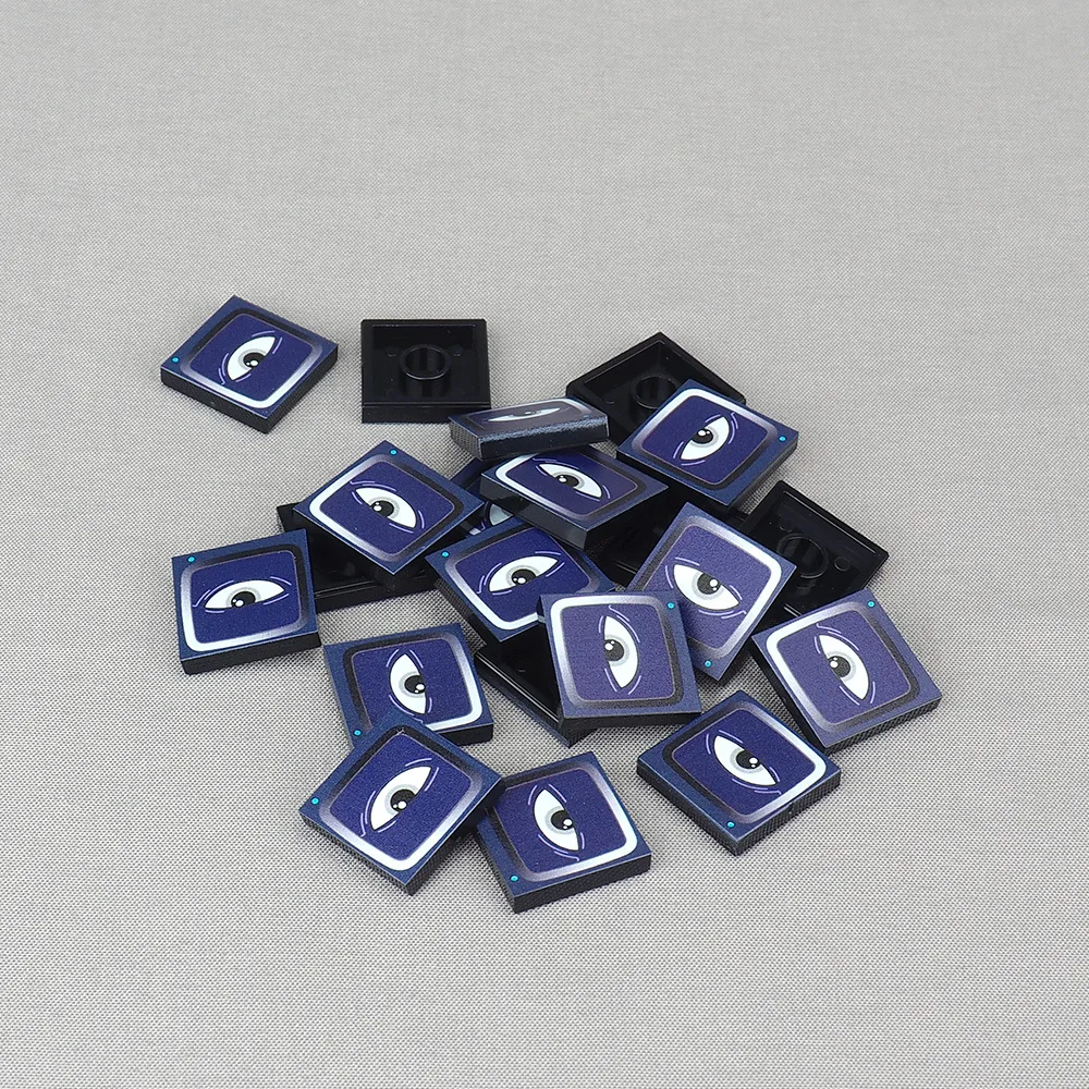 MOC 10PCS Part Bricks 3068 Printed Electronic Monster Eyes Robot Pattern Building Blocks Set House Compatible Toy Children Gifts