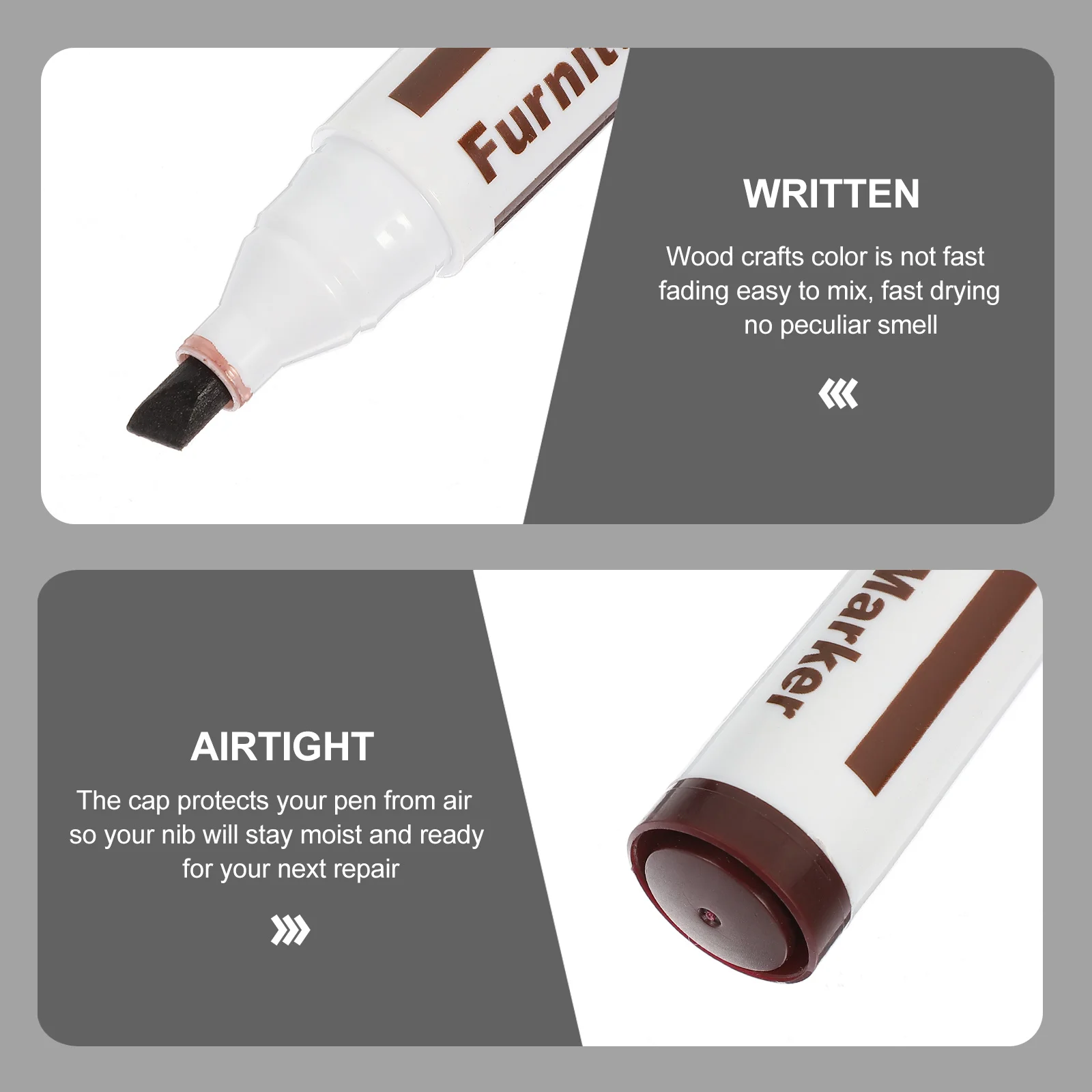

10Pcs Furniture Touch-Up Markers Premium Wood Scratch Repair Pens Fast-Drying Waterproof Paint Markers for Home Furniture Repair