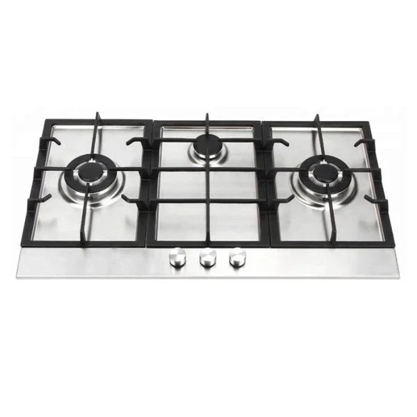 Hot Sale Three Burner Gas Cooker Stainless Steel Panel Gas Hob for Kitchens Household