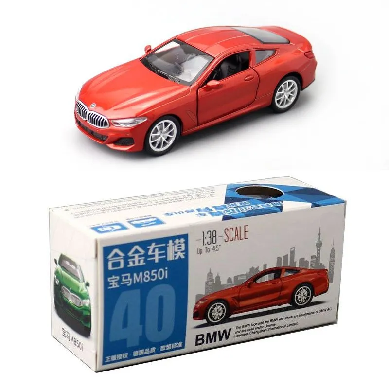 1/44 BMW M850i Diecast Metal Toy Vehicle Miniature Model Super Car Pull Back Doors Openable Collection Gift Kid Boy Match Box