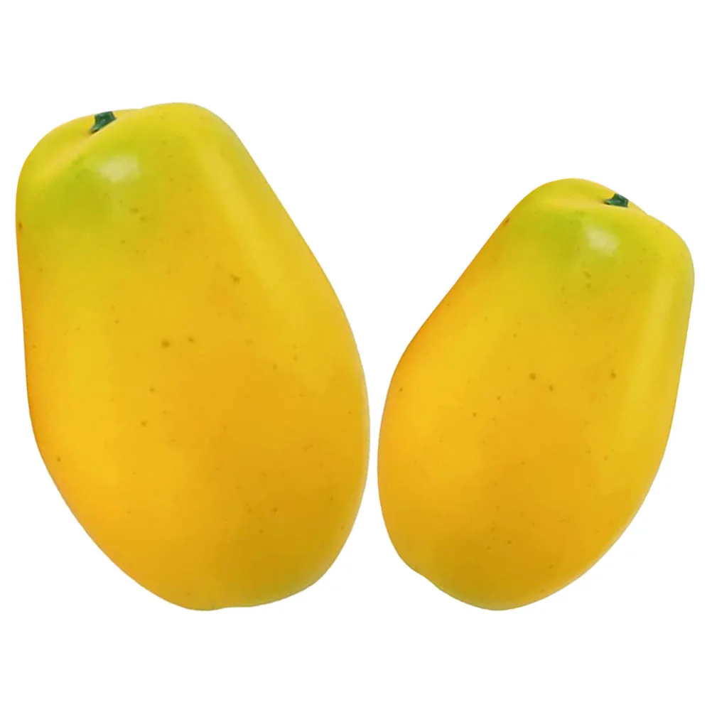 2 Pcs Papaya Model Early Education Props Home Decoration Ornament Medium Vivid Fruit Artificial Foam Lifelike Fruits 1