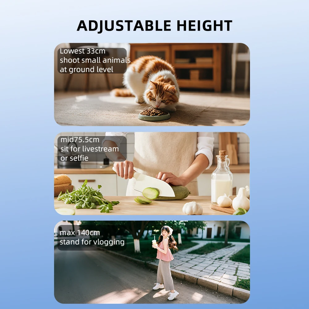 Flymile Stativ für Insta360 X6/X5/Ace Pro 2 Kamera Schnellwechselhalterung Stativ Selfie-Stick 140CM Verstellbarer Ausziehbarer Stab – Detail 7