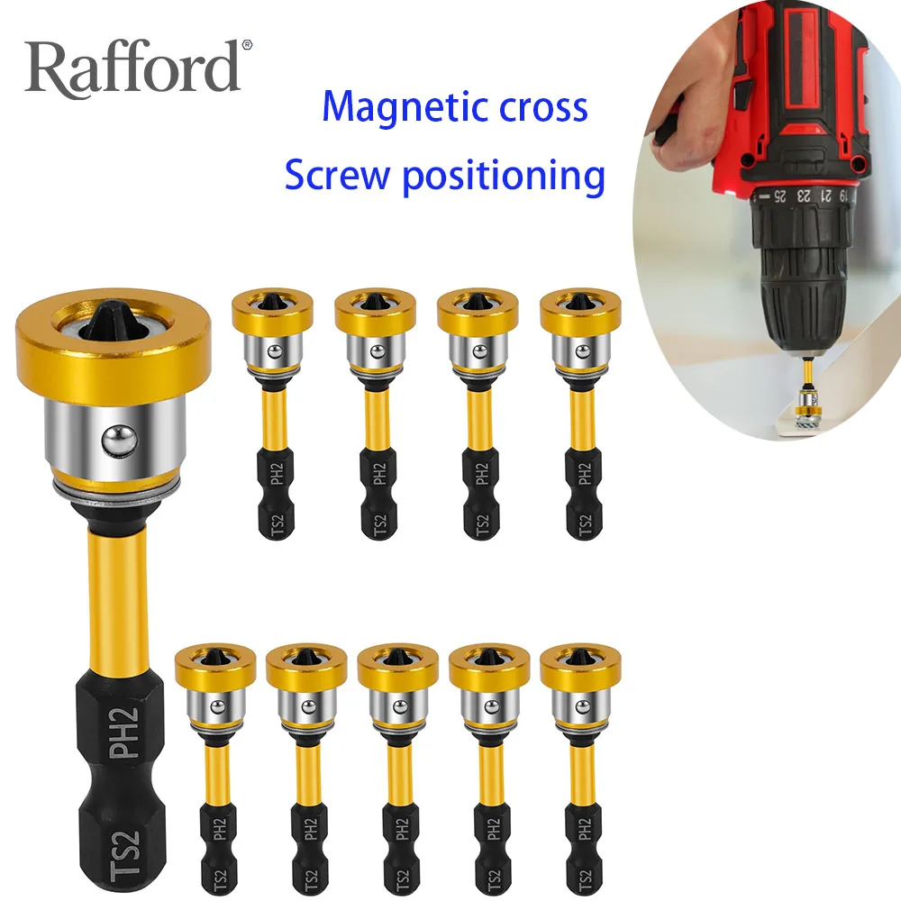 

Rafford 10 шт. 1/4 "шестигранный хвостовик магнитный установщик винтов для гипсокартона-50 мм PH2 биты для позиционирования и установки винтов из гипсокартона