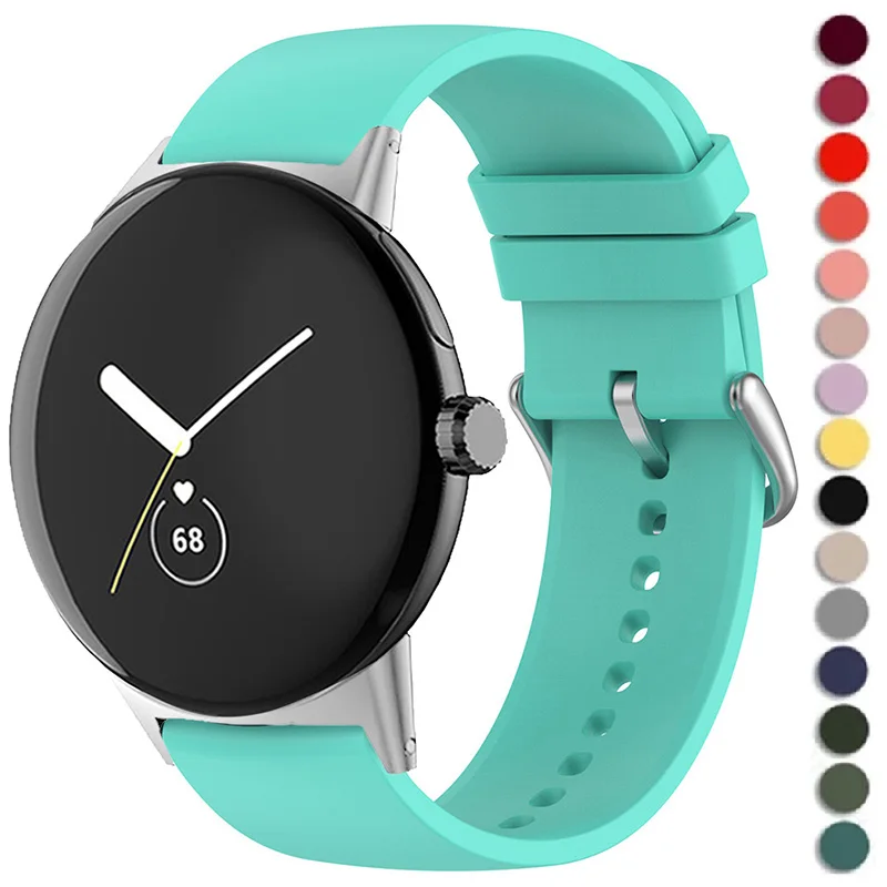 حزام سيليكون لساعة جوجل بيكسل 4 3 45 مللي متر ملحقات الساعة الذكية سوار رياضي للمعصم لساعة جوجل بيكسل 2/1 سوار رياضي