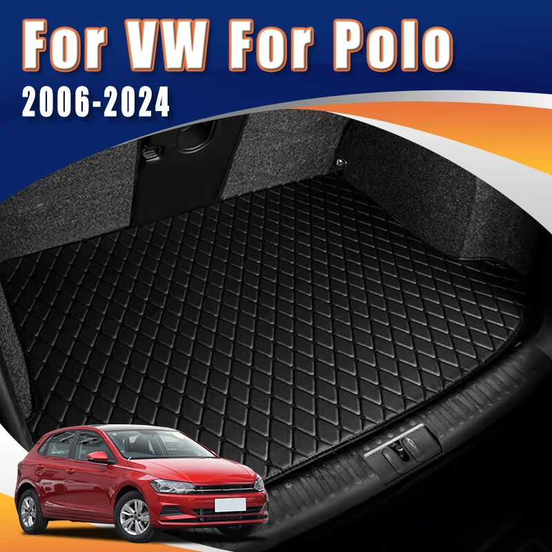 Car Trunk Carpets Mat For Volkswagen vw Polo Hatchback 2024 2023 2022 2021 2020 2019 2018 2017 2016 2015 - 2006 Auto Accessories