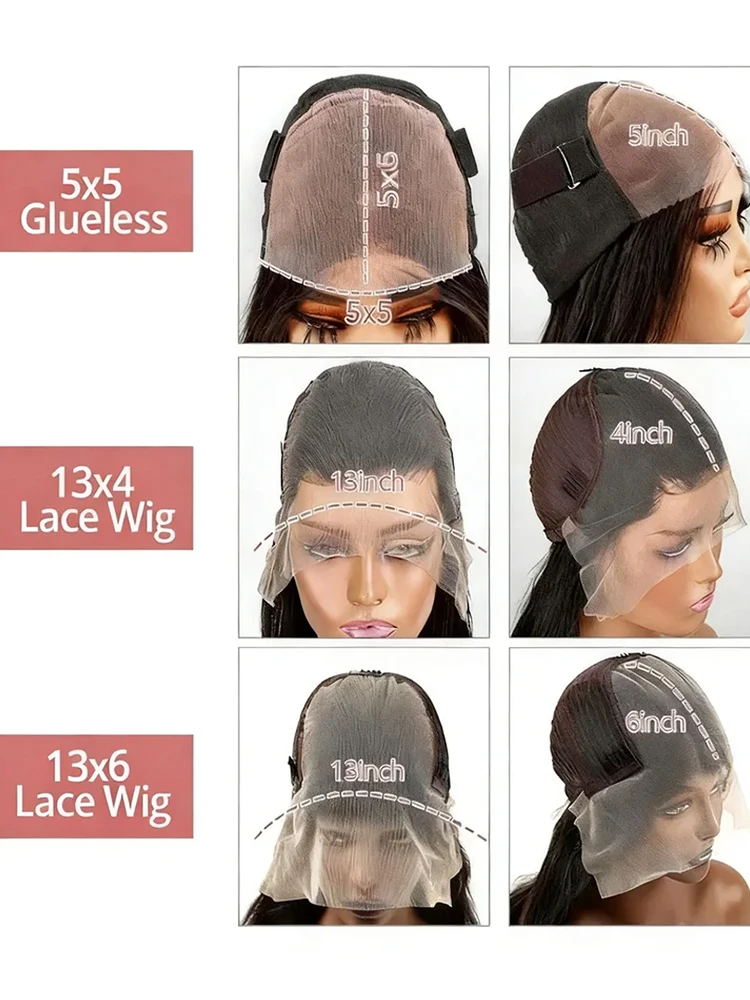 Long Black Straight Human Lace Wig Pre Plucked Hairline With Baby Hair For Women 30 40 Inch 13x4 Transparent Straight Lace Front Wigs 220 Density Brazilian 13x6 HD Lace Frontal Human Hair Wig - view 8