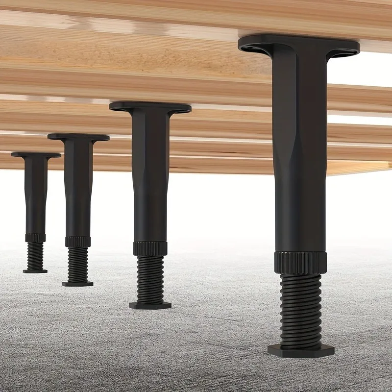 6Pcs Adjustable Bed Support Legs 5.31-8.66 Inch Heavy-Duty Plastic Furniture Slats for Sofa Dresser Bed Frame Anti-Slip Grip