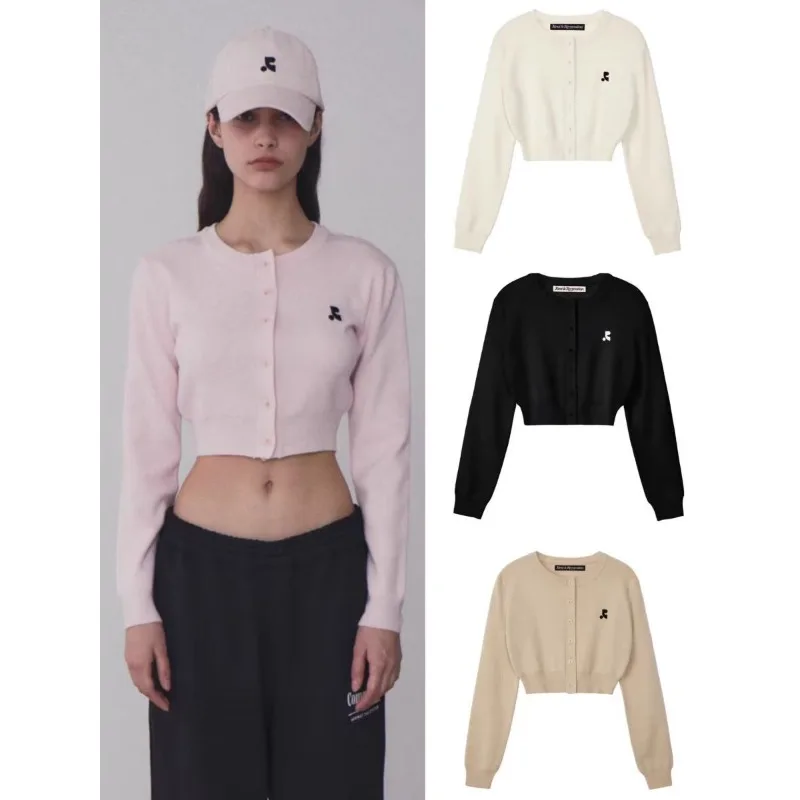 

Женский вязаный кардиган для отдыха и отдыха, укороченный короткий крой, сексуальный пупок, тонкая повседневная шикарная верхняя одежда для повседневной носки