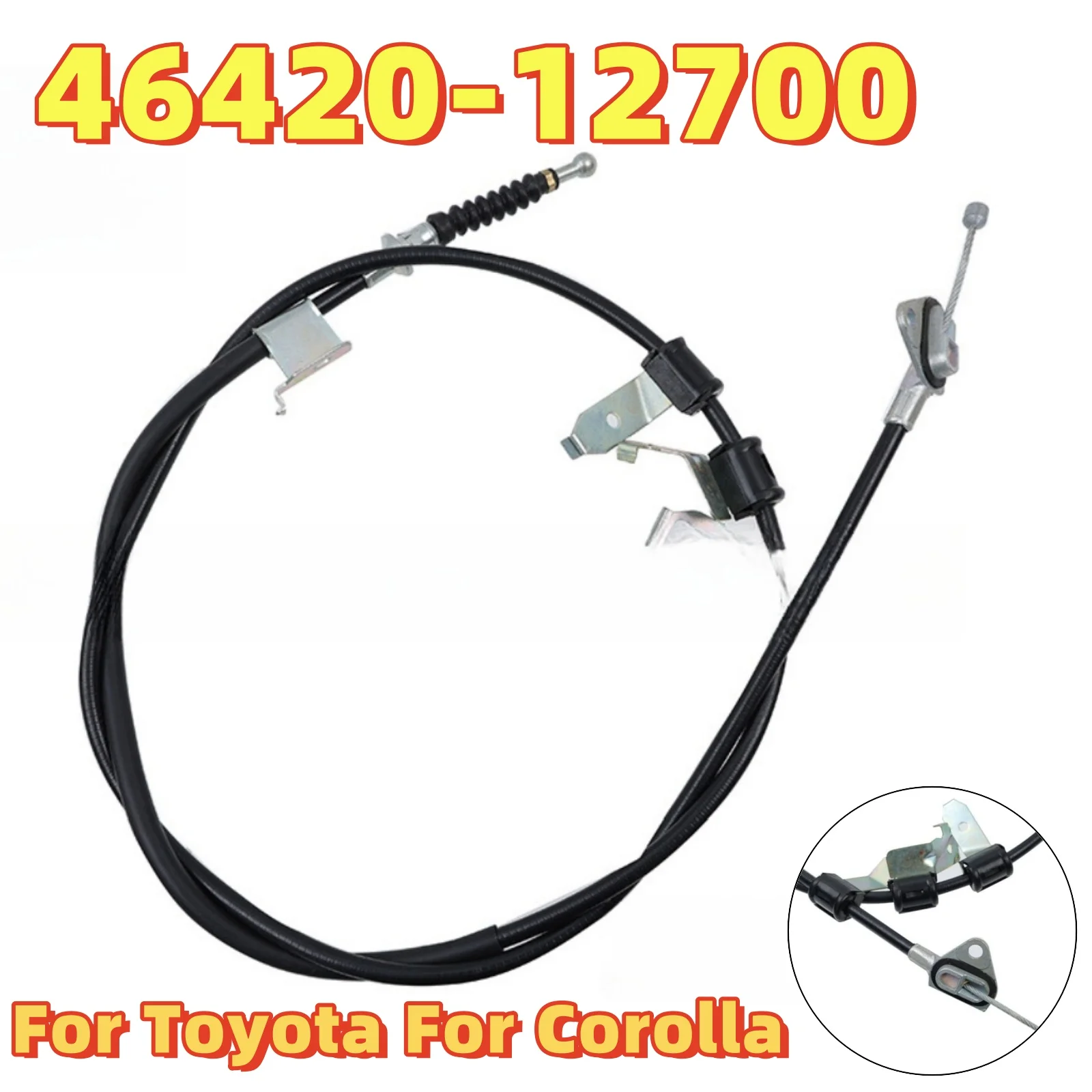 

Автомобильный задний правый трос стояночного тормоза 46420-12700 для Toyota Corolla 2007-2012, тормозной трос 46420-12700, черный, аксессуары из АБС-пластика