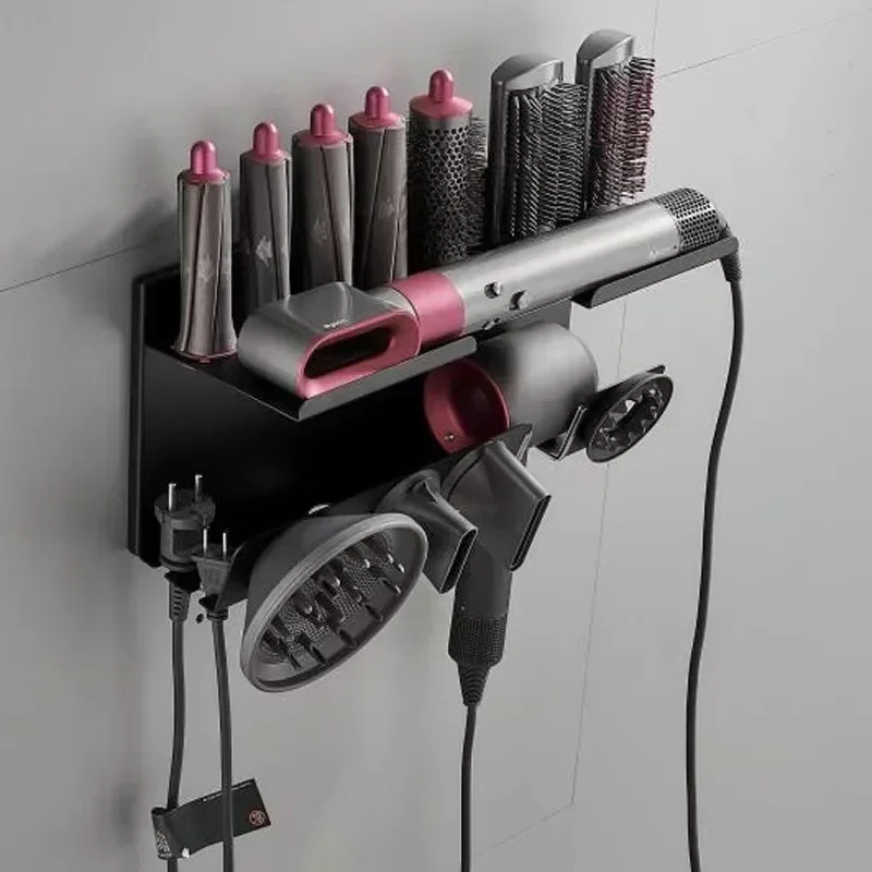 Wall Mount Holder Adhesive for Dyson Airwrap Styler Supersonic Hair Dryer Organizer Storage Rack for Curling racks Brushes