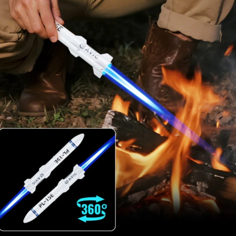 New Creative Model Rocket-Shaped High-Temperature Torch Lighter Outdoor BBQ Portable Charcoal Igniter Torch Lighter