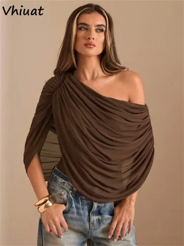 Vhiuat 2026 Shawl Mesh Off Shoulder Sexy Bodysuit For Women Solid Body One Pieces Outfits Spring Summer Overalls Streetwear