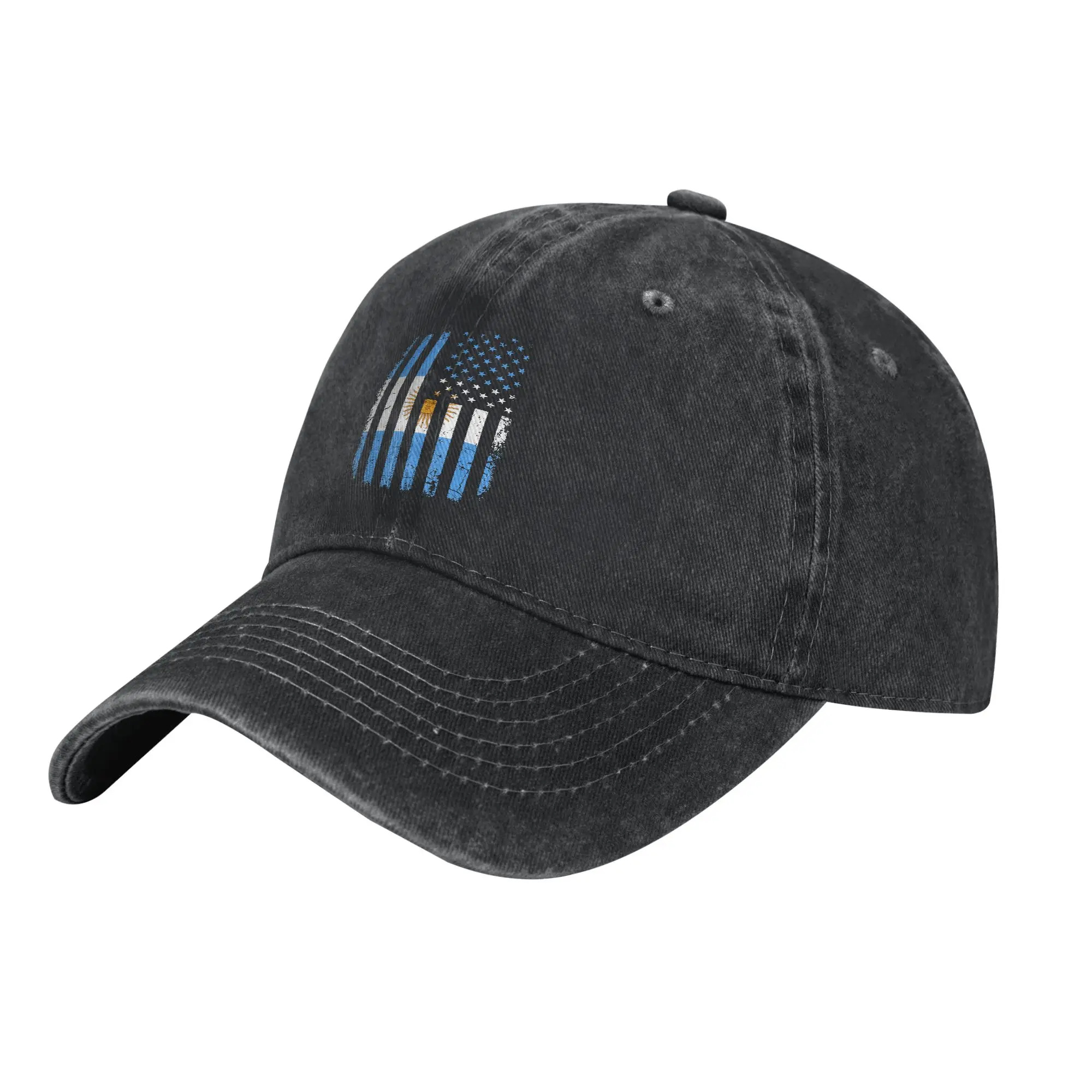 Argentinian American Flag Argentina Baseball Caps Fashion Distressed Denim Washed  Headwear Unisex Outdoor Activities Gift Hats