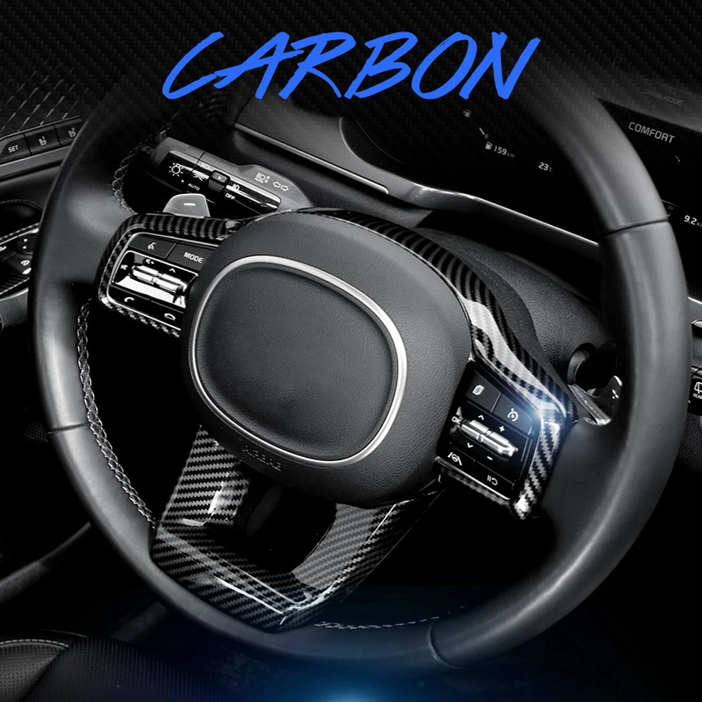 

2PCS ABS Carbon Fiber Car Steering Wheel Button Cover Trim Stickers For Kia Sorento MQ4 Carnival KA4 Auto Accessories