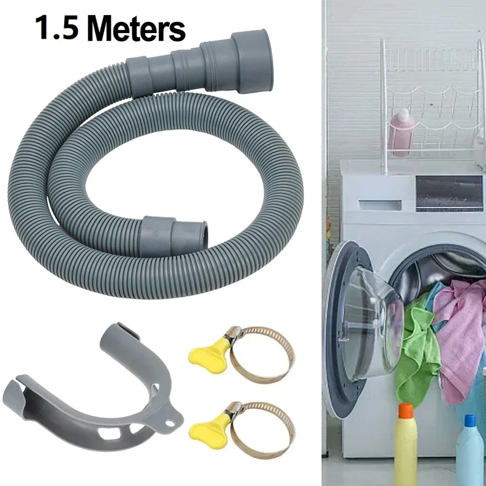 

1.5 M Washing Machine Dishwasher Drain Waste Hose Extension Pipe Kit U-shaped Drain Pipe Holder For Flexible Washing Machine