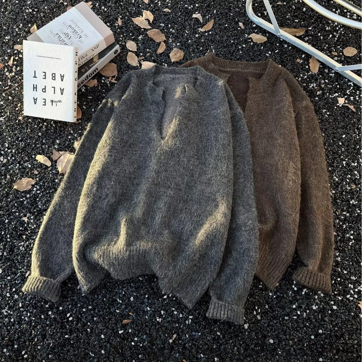 

Мужской вязаный свитер в стиле ретро, модное высококачественное вязаное длинное зимнее пальто из полиэфирного волокна свеча V-Ne