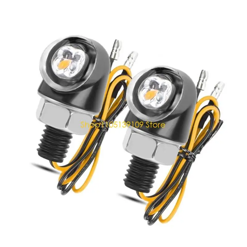 مؤشرات LED للدراجات النارية الرجعية بإطار من الألومنيوم وأضواء ذات لونين، تركيب سريع بنفسك #4