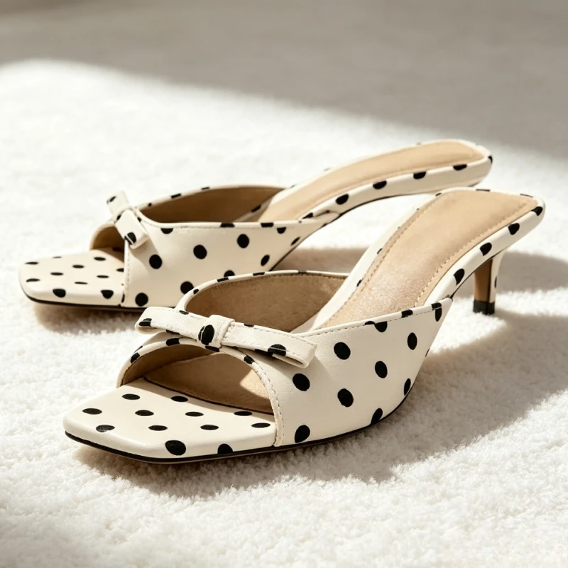 sandales-a-talon-chaton-avec-nœud-decoratif-pour-femme-motif-a-pois-bout-carre-confortables-pour-l'ete-chaussures-de-plage-de-createur