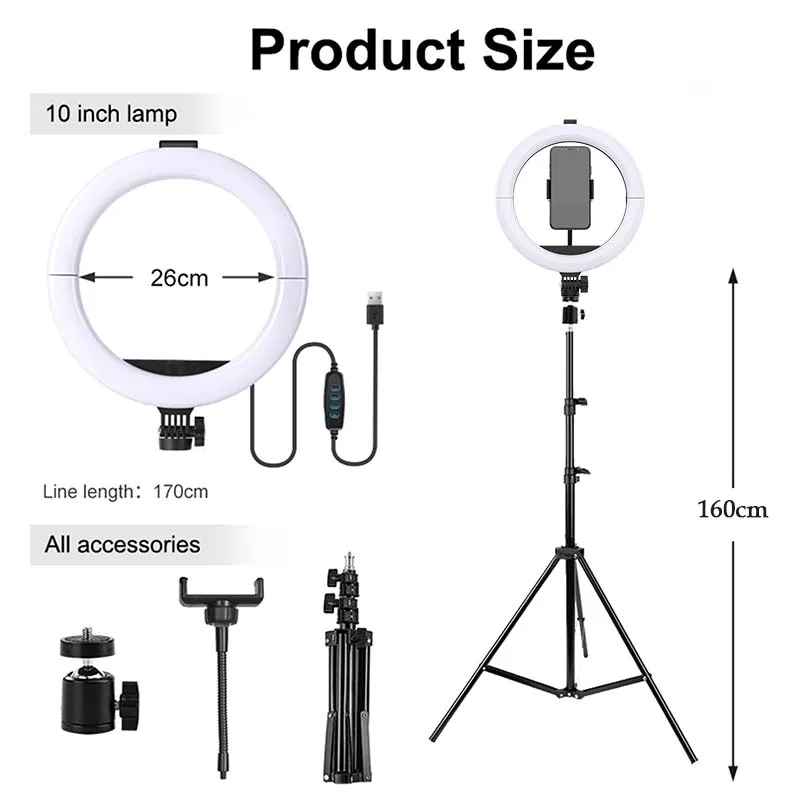 10 Inch Fill Light Anchor Special Desktop Ring Light Net Red Indoor Photo Cell Phone Beauty Round Ring Round Hit Light