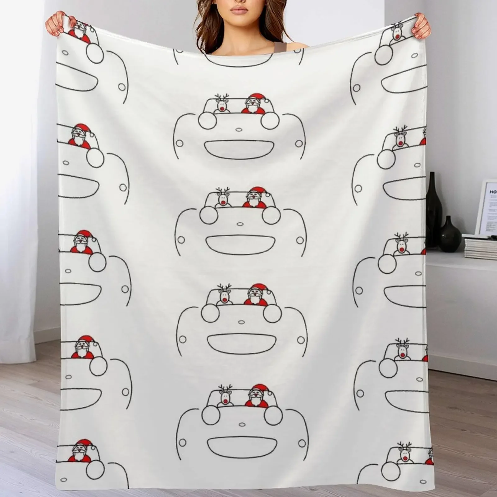 

Austin-Healey Frogeye Sprite classic car Christmas special edition Throw Blanket Decoratives Beach Blankets