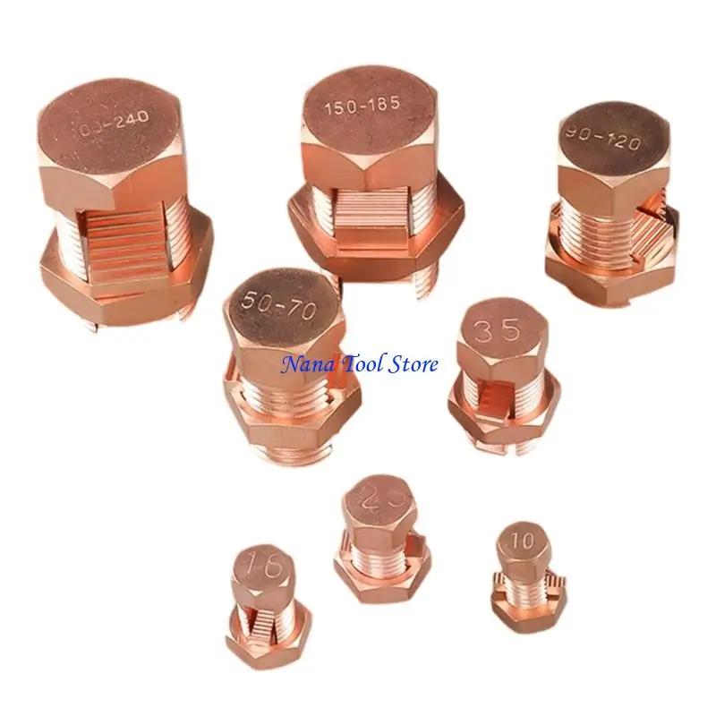 31GJ Split Bolt Wire Connector Copper Ground Wire Connector Durability Bolt Clip for Grounding and Repair Connection