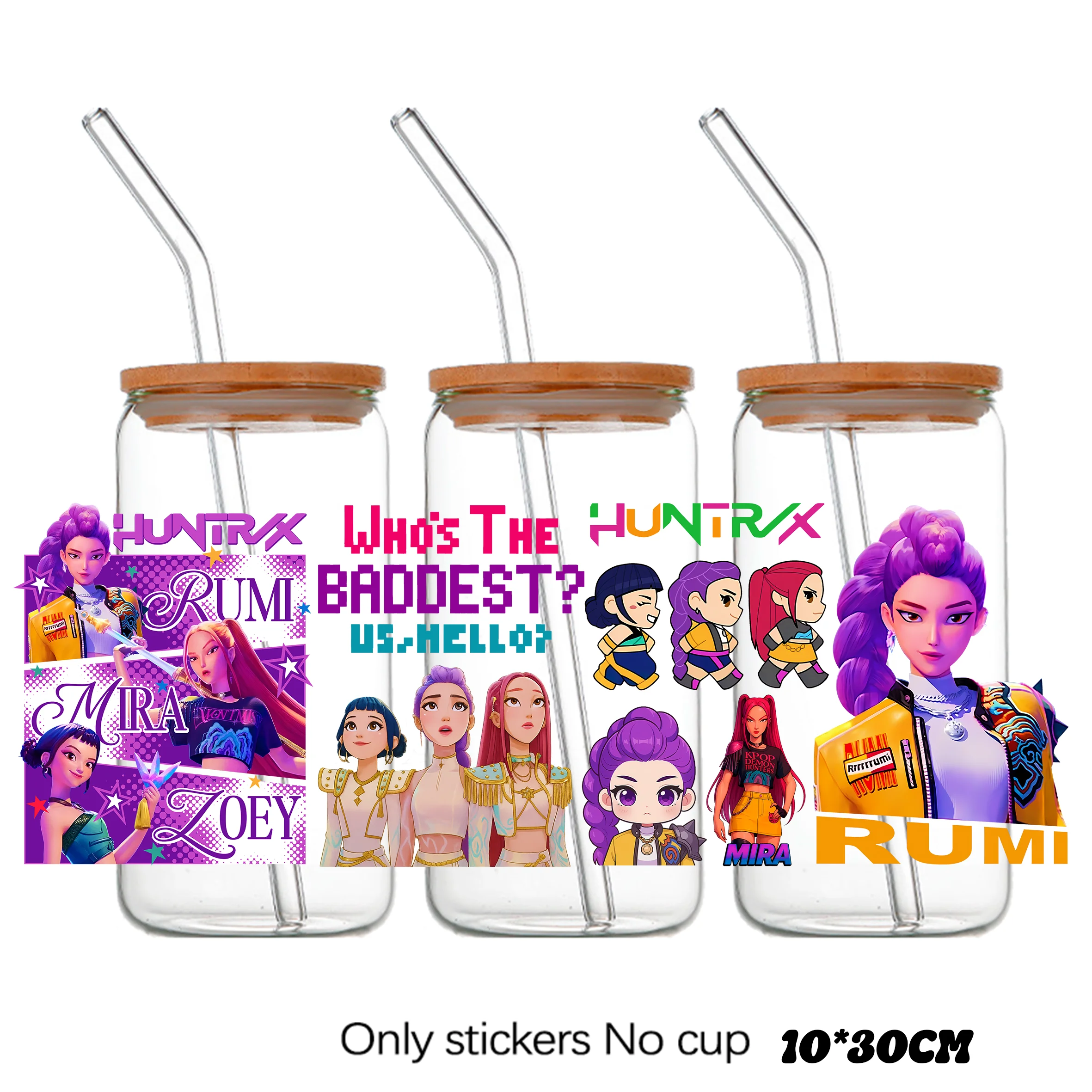 K-POP شيطان الصيادين HUNTRX ملصق ميرا زوي رومي نقل kpop سالانا بنين Uvdtf زجاجة K البوب كريستال ملصق Uv Dtf كوب سيارة يلتف #3