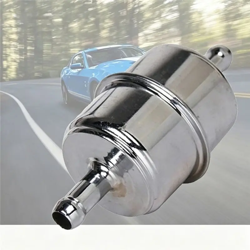 High Flow For Chevy Ford Buick 9746 Chrome Fuel Filter Canister For 3/8