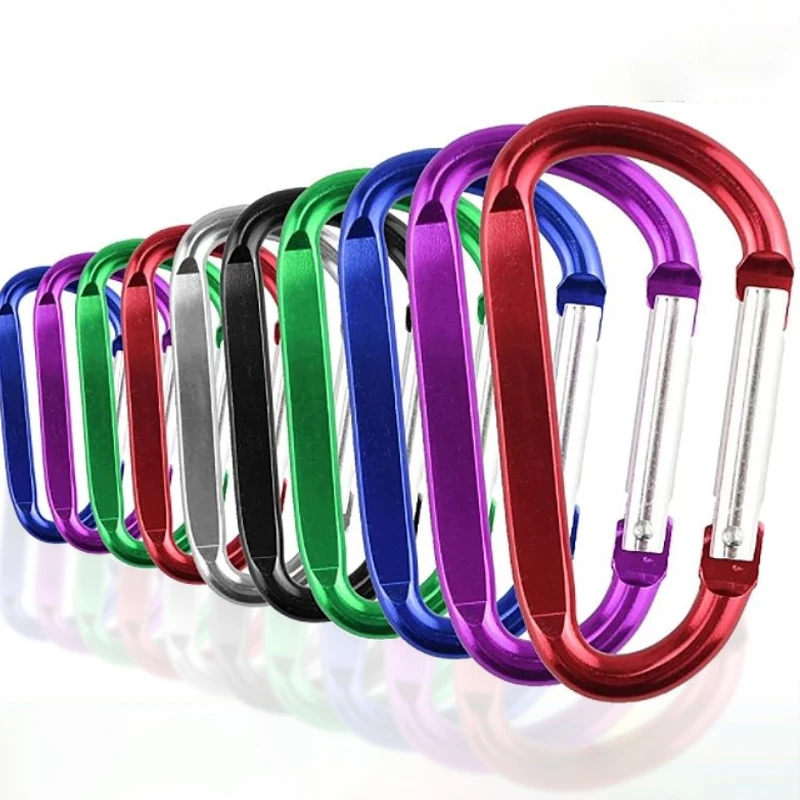 

5Pcs Carabiner Keychain Alluminum Alloy D-ring Buckle Spring Snap Clip Hooks Key Chain Carabiner for Keys Outdoor Camping Tools