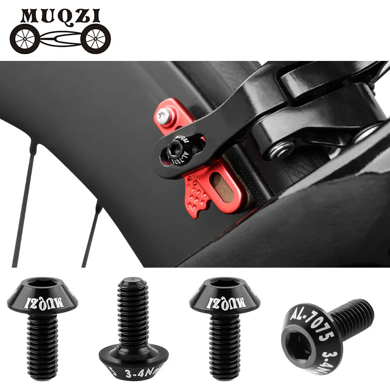 MUQZI 4PCS M5 Bike Brake Pads Screw MTB Road Folding Bicycle C Brake Capliers Screw Alloy Ultralight Brake Shoes Fixing Bolt