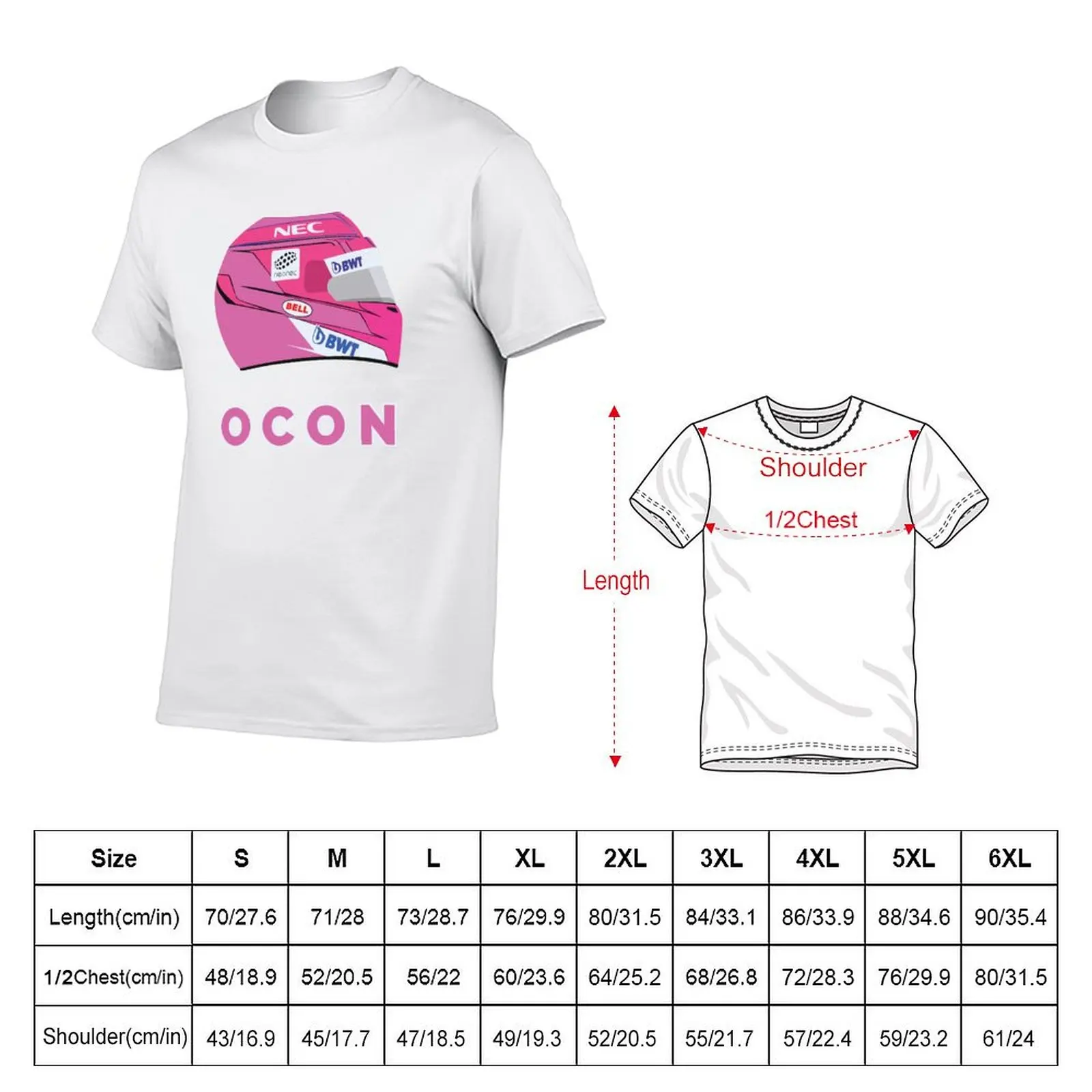 Esteban Ocon 2018 Helmet T-Shirt t shirt men 100% cotton luxury brand cotton t shirt pack T-Shirt