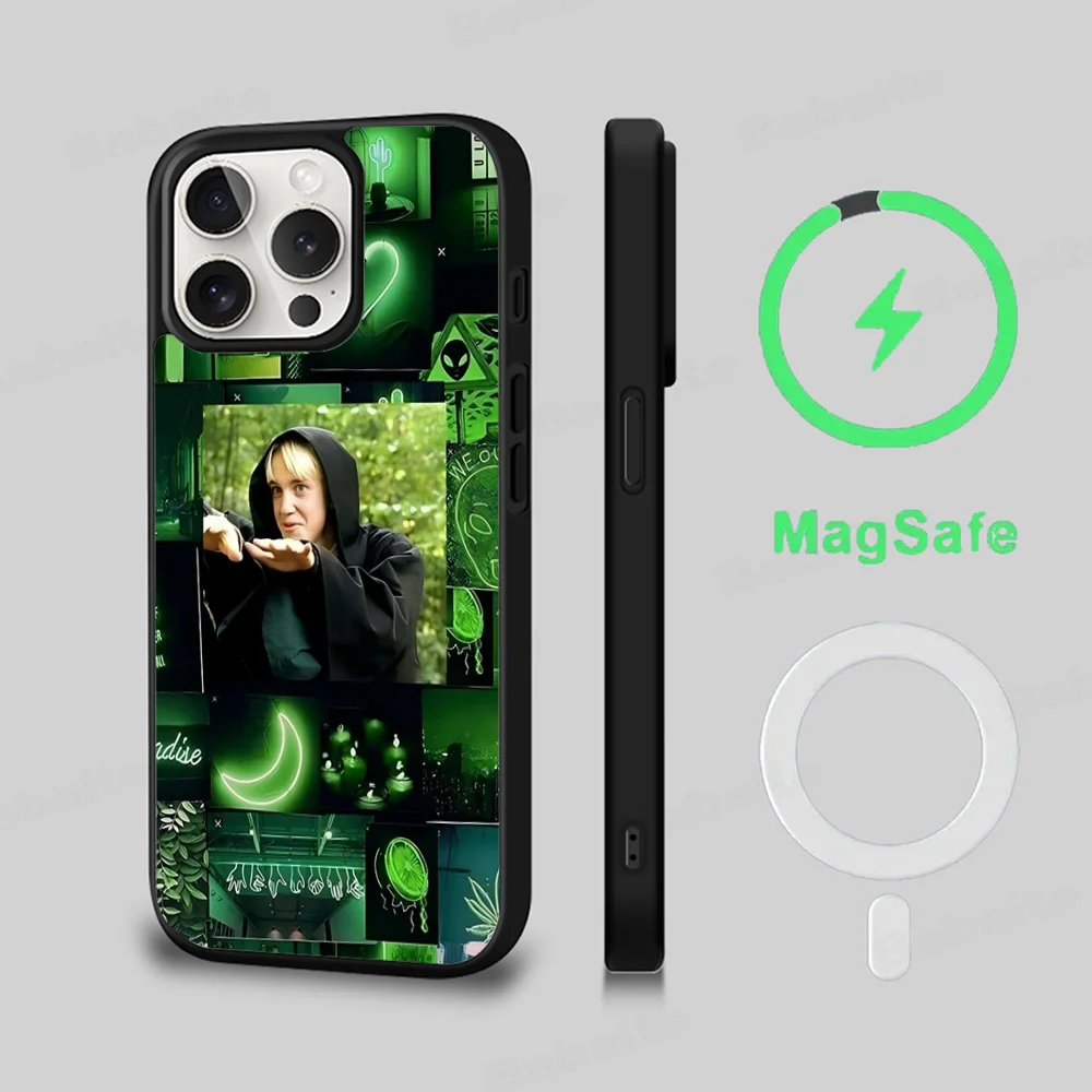 D-Draco M-Malfoy Phone Case Magesafe Magnetic Wireless Charge Case For iPhone 16 11 12 13 14 15 Pro Max Plus Mini