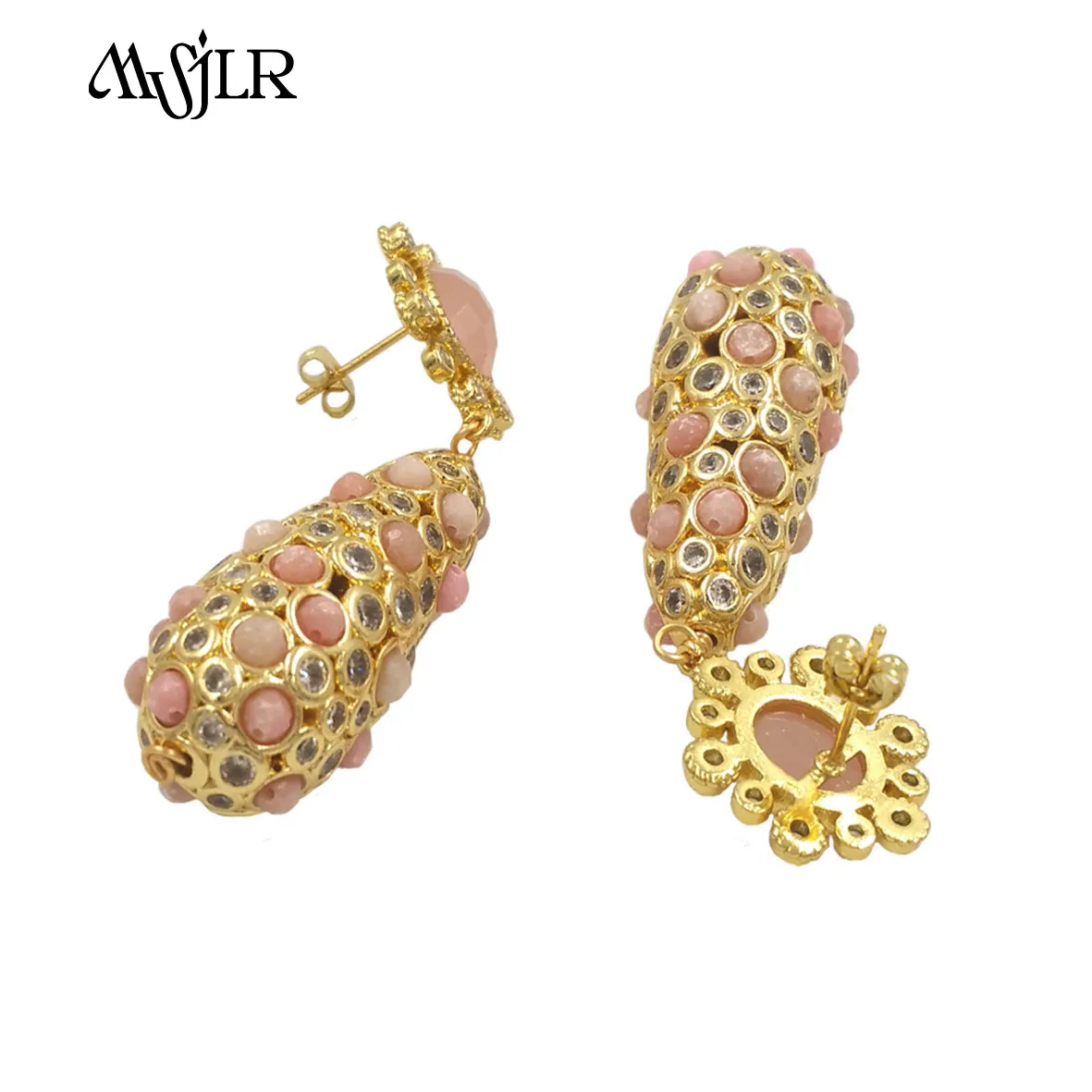 WT-MVE101 New Arrival Female Hot Sale Multiclor Zircon 18k Equisite Style Gold Plated Earrings Trend Advanced Sale Classy