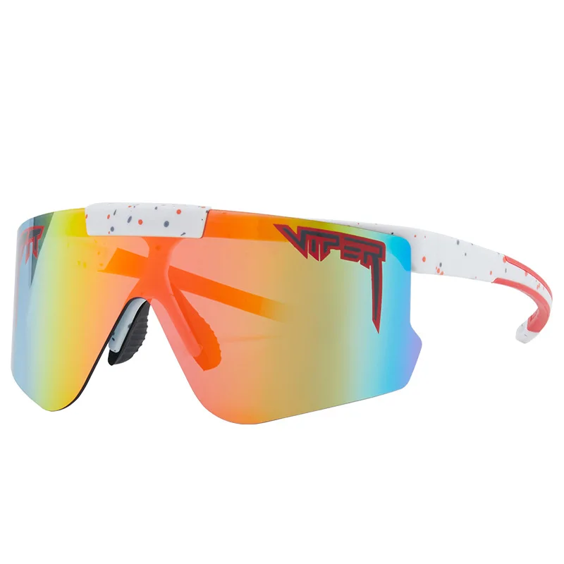Verstellbare PC-Linsen Quadratische Sonnenbrille für Männer und Frauen, Winddichte Fahrradbrille UV-Schutz Sportsonnenbrille – Detail 1