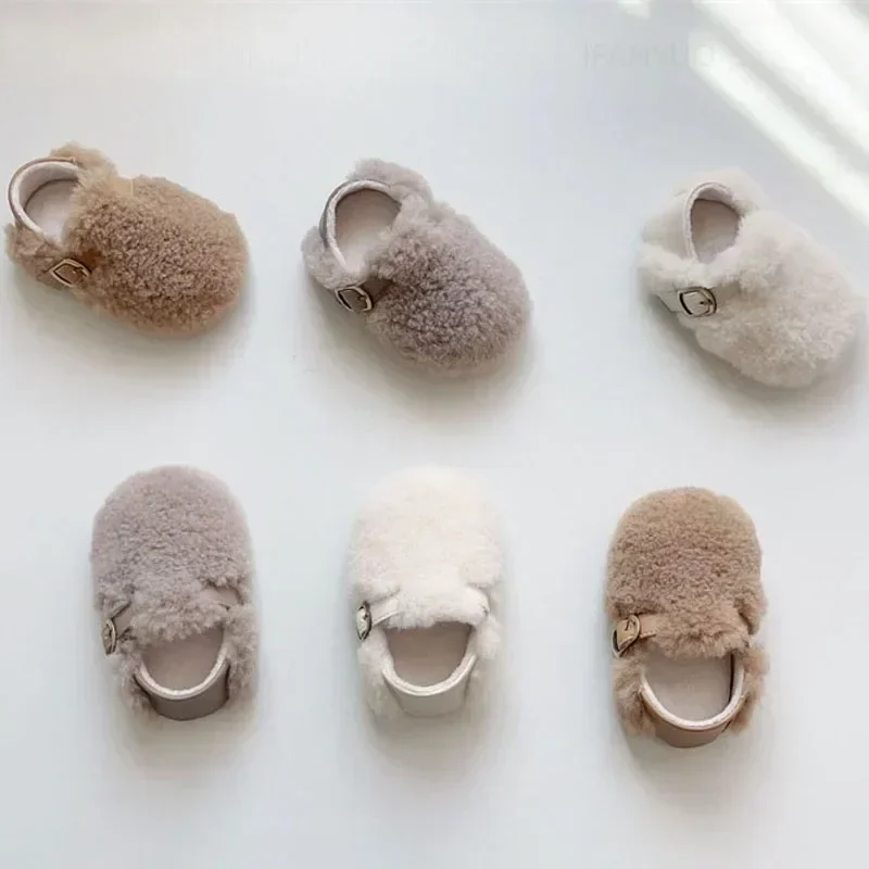أحذية أطفال موضة القطن القطيفة للأطفال الخطوات الأولى مشوا سميكة الشتاء الخريف الدافئة الصبي أحذية أطفال الأحذية الناعمة 0-2 سنة