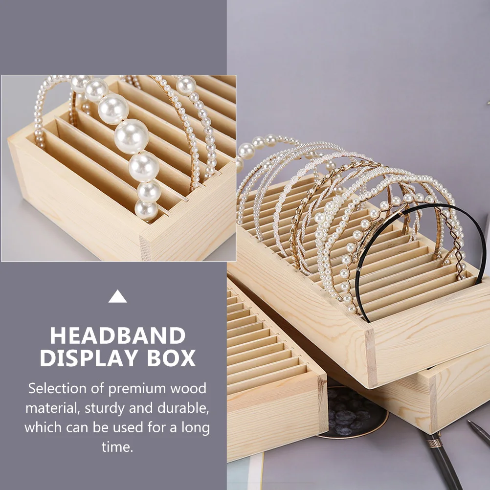 

1Pcs Wooden Headband Storage Box Multi-Compartment Display Case Detachable Design Organizer for Home Jewelry Store Gift