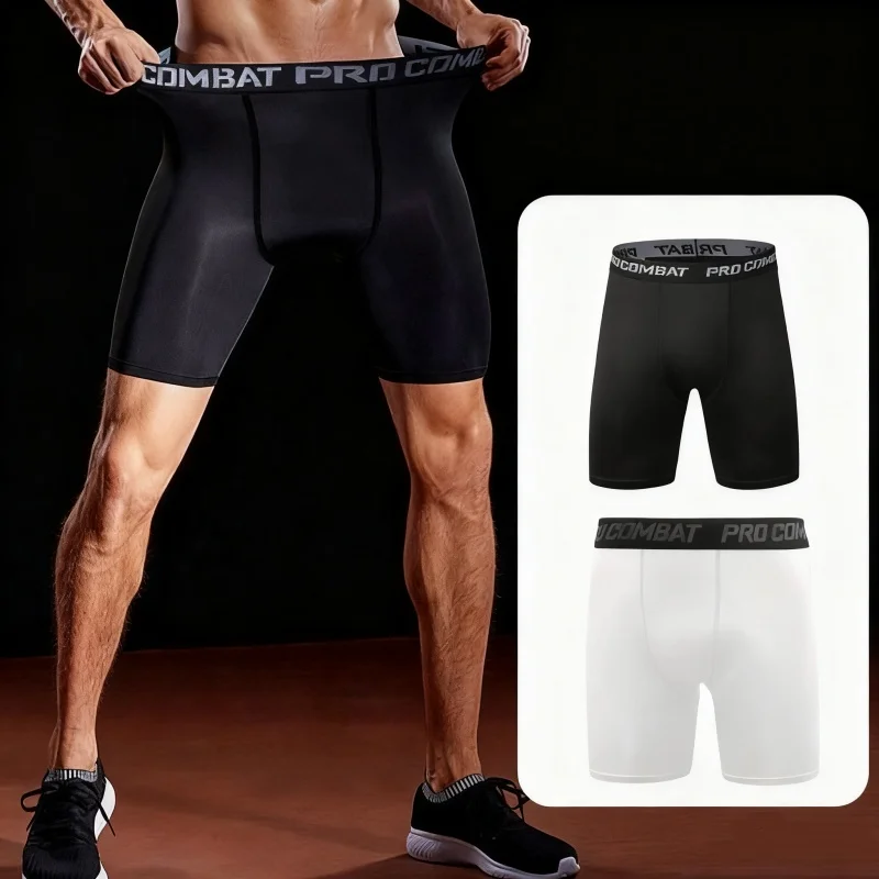 

Men's Leggings Compression Pants Sports Leggings Basketball Quarter Shorts Quick Drying Running Training Stretch Fitness Pants