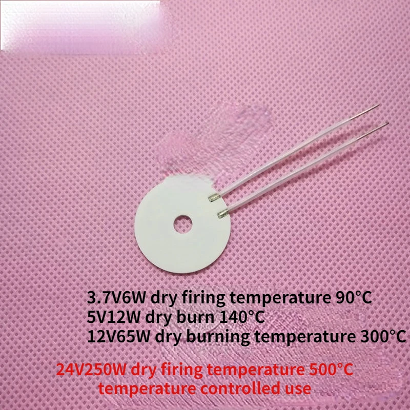 2Pcs MCH Alumina Ceramic Heating Plate Ring Heating Plate 30-6MM3.7V-24V Temperature Can Reach 500 Degrees