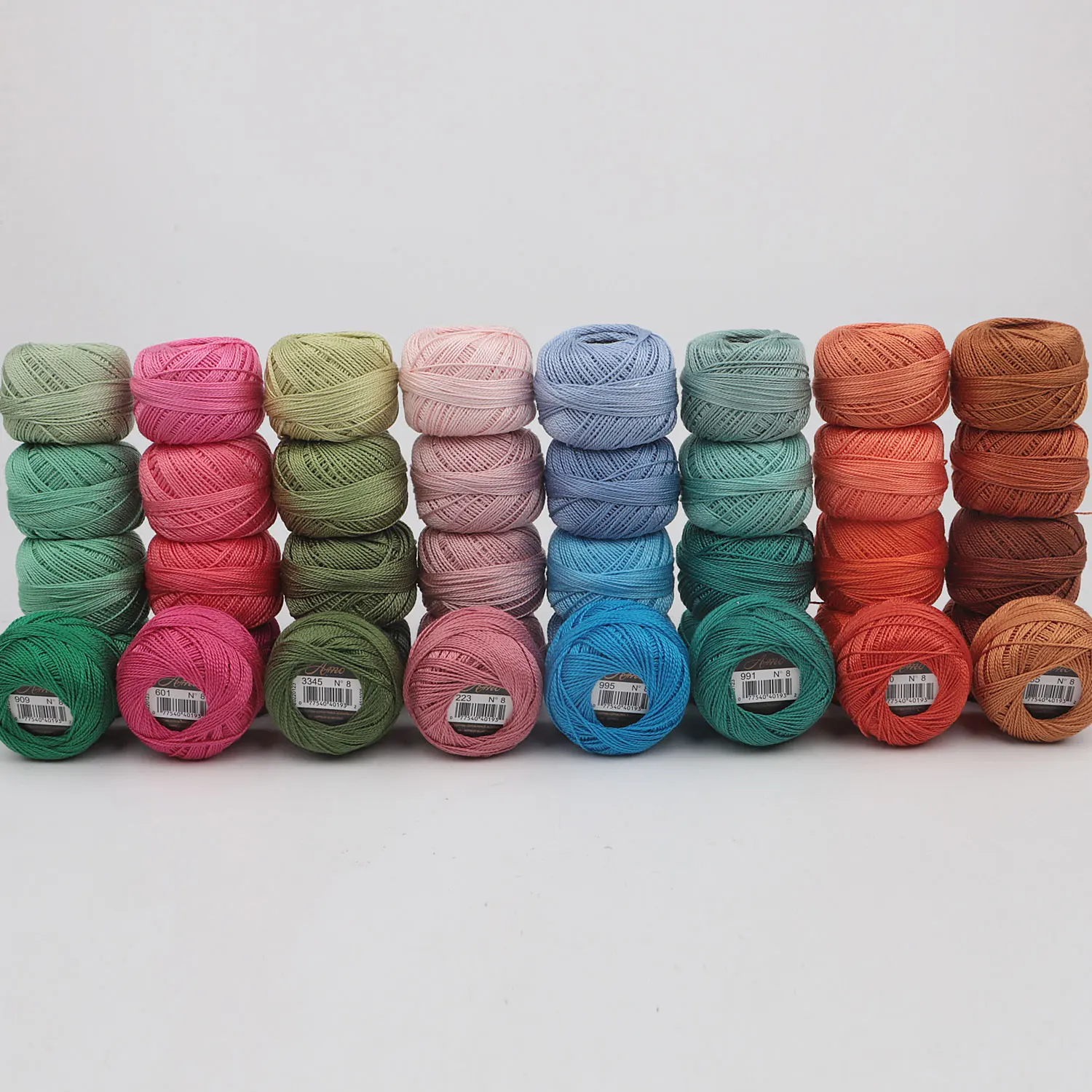 

40 Colors Collection Size 8 Mercerized Egyptian Cotton Pearl Thread 5 Grams 40 Meters Ball For Embroidery DIY 6 Sets Available