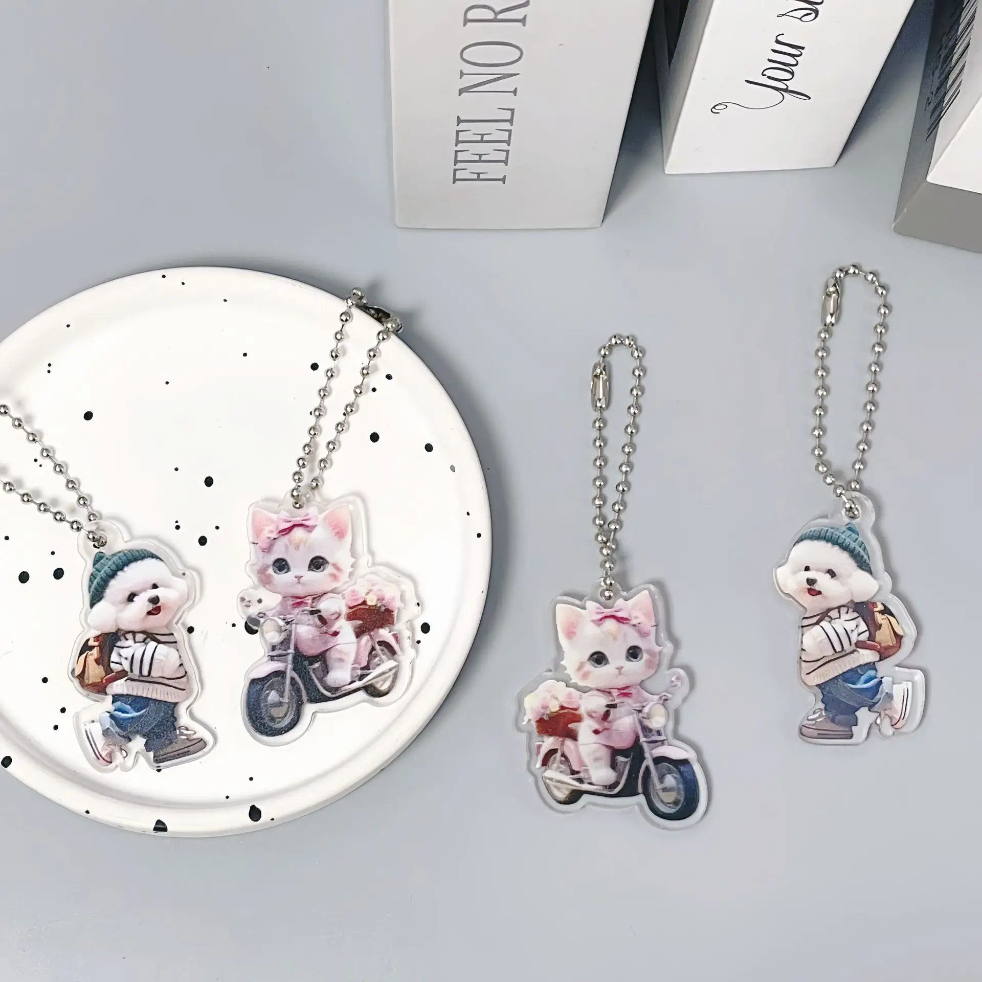 

New cat pendant with 2D puppy backpack design a creative and cute phone charm in kawaii style perfect as a holiday gift for girl