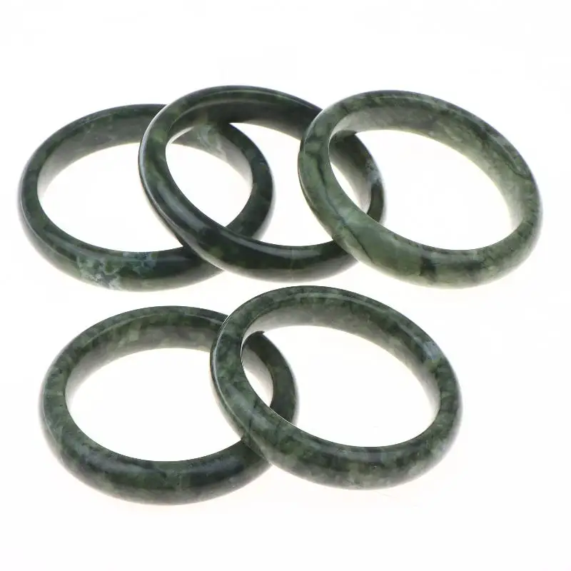 1 PCS Fashion Green White Jade Bracelet Hand Carved Wide Nanyu Bangle Thoughtful Gift for Best Friends