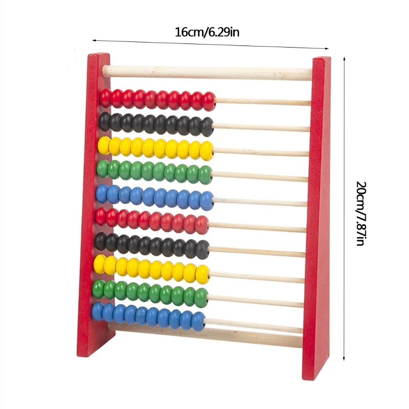 Wooden Children Educational for 3-6 Year Olds Hand-eye Coordination for Kids Mathematics Wooden Abacus