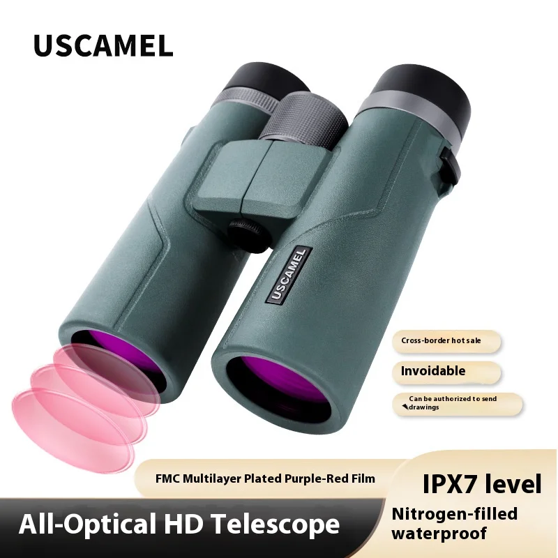 

Nitrogen-filled waterproof binoculars low-light night vision travel photo metal focusing purple film telescope high definition