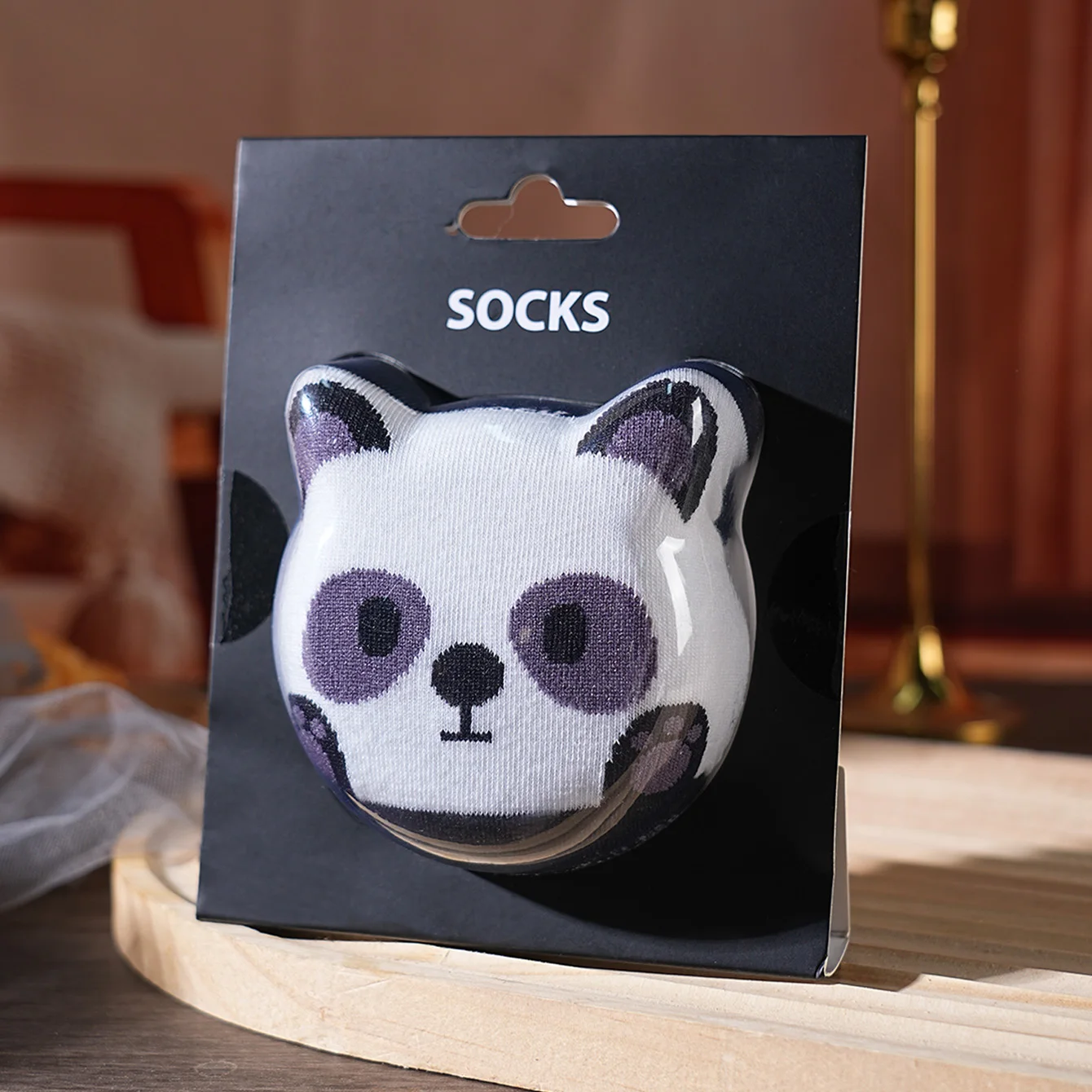 1 Pair of Short Socks for Men and Women, Novelty and Fun Colorful Animal Panda Gift Box Socks, European and American Fashion Style, Comfortable and Breathable, Party Casual Novelty Gifts, Valentine's Day, Christmas, Santa Claus, Autumn and Winter Models, All-Season Cute and Fun Socks