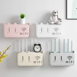 Wireless Wifi Router Shelf Storage Box Wall Hanging ABS Plastic Organizer Box Cable Power Bracket Organizer Box Home Decor